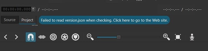 Shotcut message failed to load json