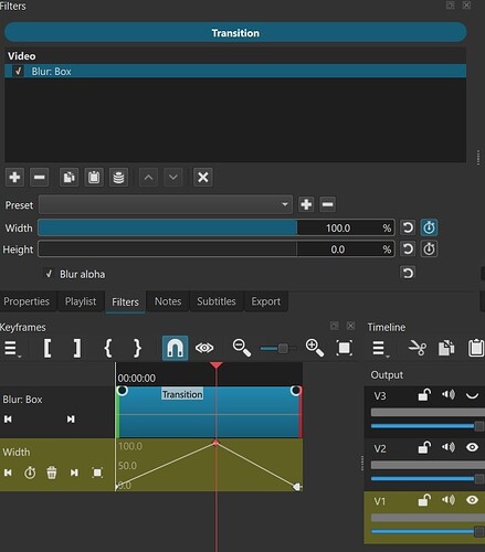 blur filter on transition