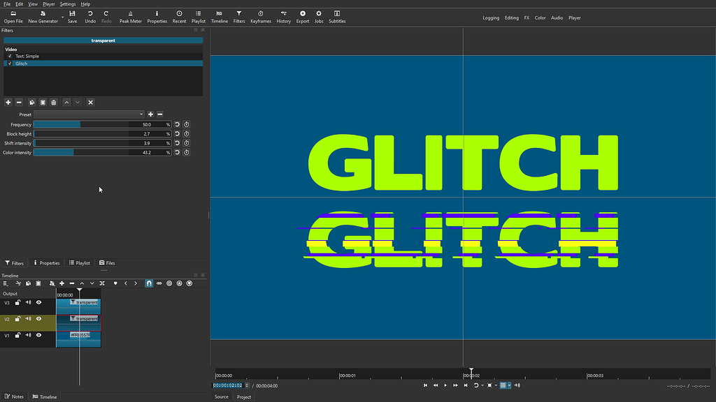 Glitch Video Filter - Documentation - English - Shotcut Forum