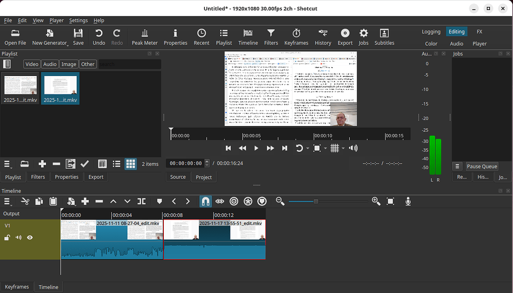 Clip not showing audio waveform - Help/How To - Shotcut Forum