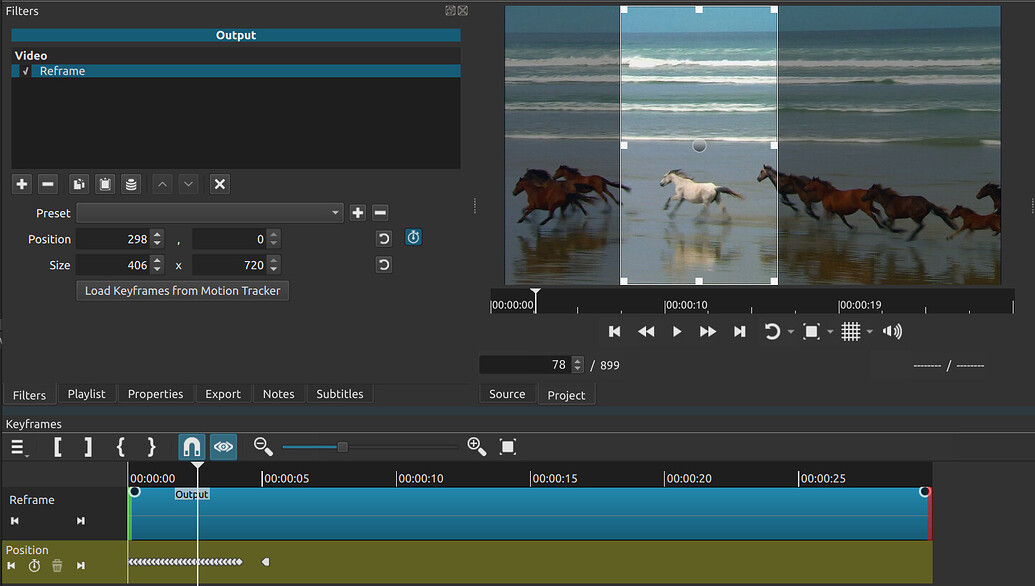 Reframe Output Video Filter - Documentation - English - Shotcut Forum