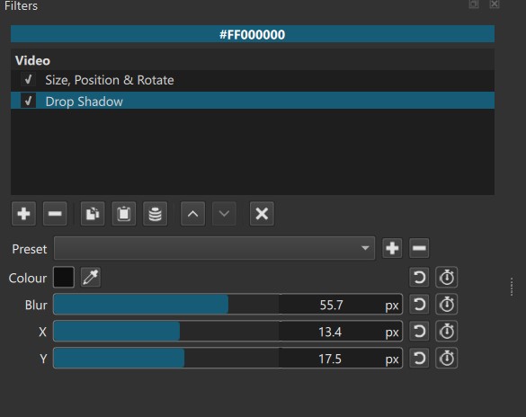 Drop Shadow sheet music with borders Shotcut 03